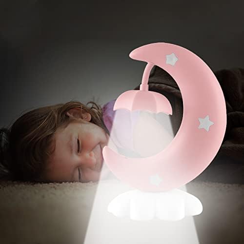 Olope Night Light for Kids, Crescent Bird Nursery Night Lights com bateria, abajur de 7 colorido, decoração de quarto, USB recarregáveis,