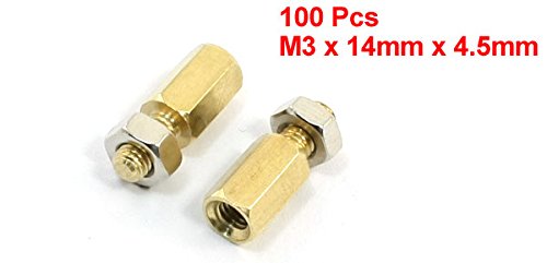 UXCELL® 100pcs m3x6mm machos femininos femininos staneff spacer 8mm comprimento do corpo