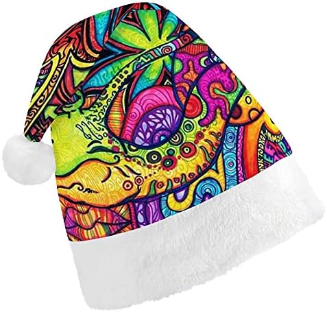 Doodle Cannabis Leaf Weed Christmas Hat para Cosplay de Festas de Férias de Ano Novo