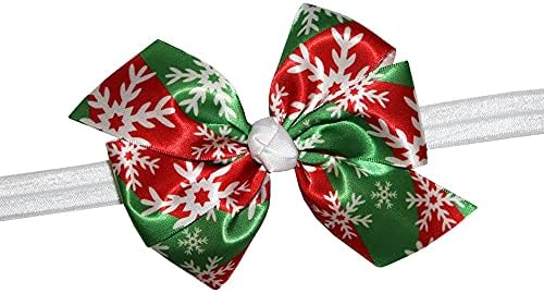 WD2U Meninas meninas de natal vermelho e verde Floco de neve e arco de floco