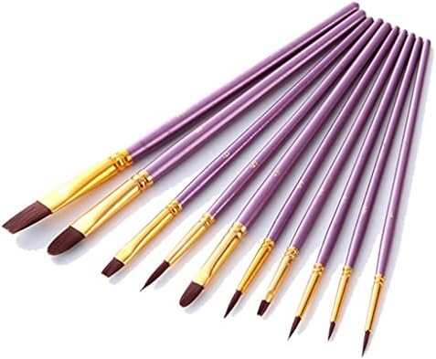 CzdyUf 10pcs pincéis de tinta define nylon pintando pincel Óleo de acrílico escova de guache de aquarela Pen