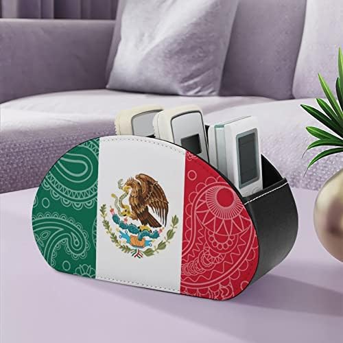 México Paisley Flag Remote Control Storage Organizador multifuncional de desktop com 5 compartimentos