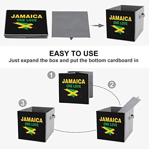 Mapa da bandeira da Jamaica One Love Large Cubos Bins de armazenamento Caixa de armazenamento Caixa de armazenamento