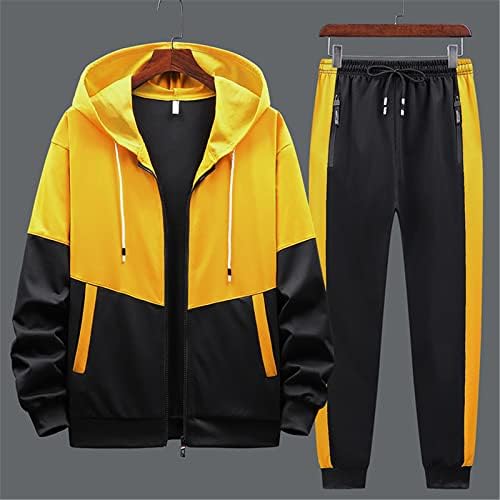 Men tracksuit de duas peças definidas na primavera de outono masculino moletom com capuz+calça moletom capuz sportswearnear