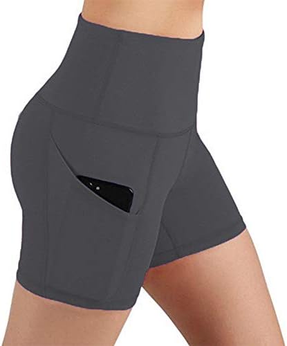 Newitin 3 peças shorts altos shorts shorts shorts de ioga com bolsos laterais shorts esportivos para mulheres