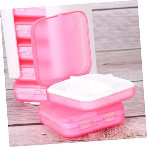Helebued 1 Set 28 Dispensador de medicamentos Organizador de medicamentos Caixa de armazenamento Caixa de recipiente Caixa de armazenamento Caixa de armazenamento Caixa de armazenamento Mini viagens rosa