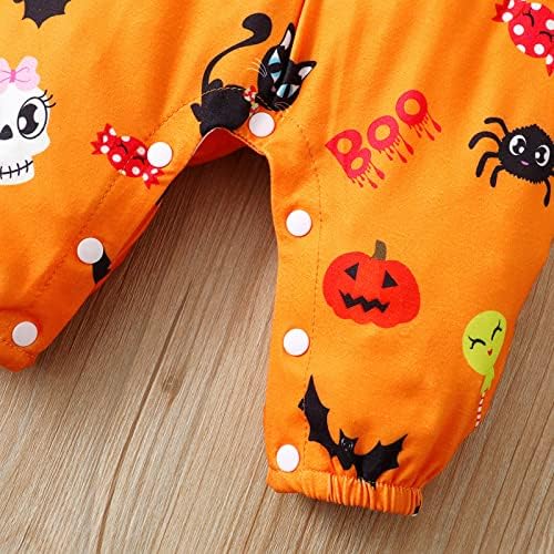 Presentes para bebês xbkplo para meninas 3-6 meses meninos meninos meninas Halloween mangas de cartoon mangas cartoon para meninas