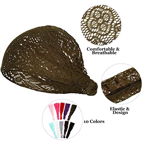 10 peças renda elástica headwrap renda Elastic para a cabeça boho bandana bohemian bandeira acessórios para mulheres para mulheres