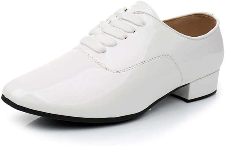 Sapatos de dança latina de dança masculinos de microfibra preta de couro de microfibra masculina