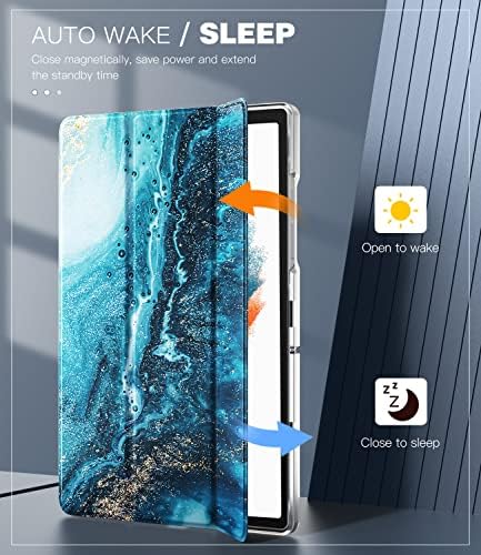 Timovo Slim Caso para Galaxy Tab A8 10.5 Caso 2022 SM-X200/ SM-X205, Caso de proteção de traseiro translúcido translúcido translúcido e translúcido para o tablet Grosted Back Tri-Fold para Samsung Galaxy Tab A8