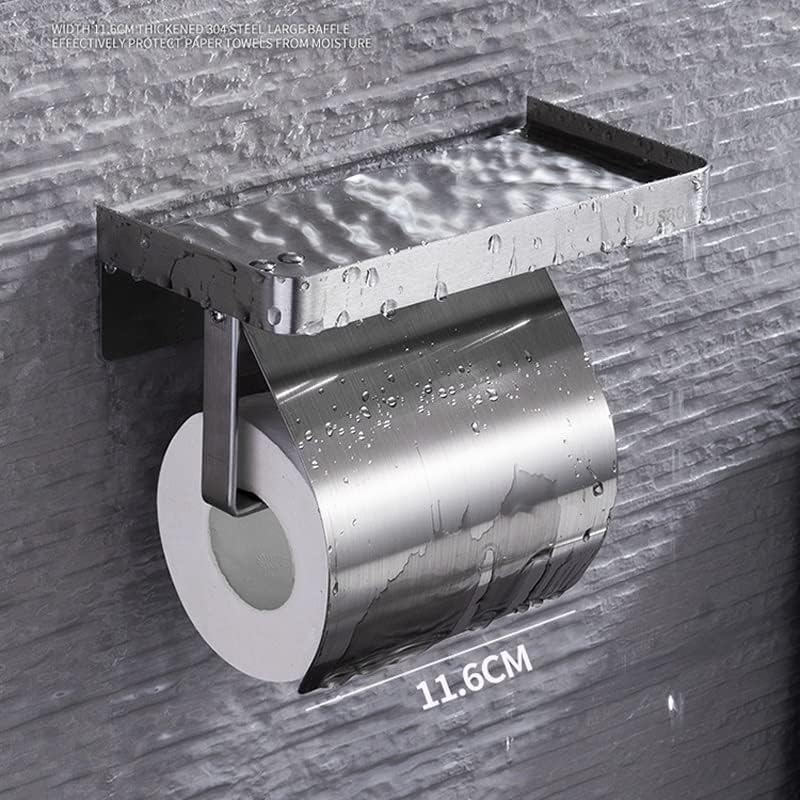 Xxxdxdp parede adesiva autônoma de aço inoxidável porta de papel higiênico para banheiro e cozinha