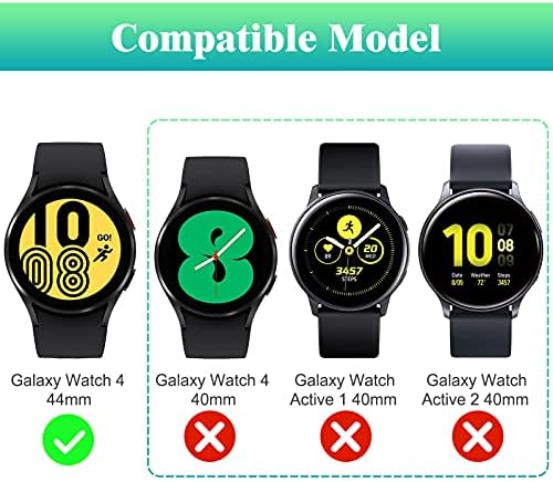 Caixa de finção de 4 pacotes compatível com Samsung Galaxy Watch 5 44mm, TPU suave TPU SLIM PLATED CABE