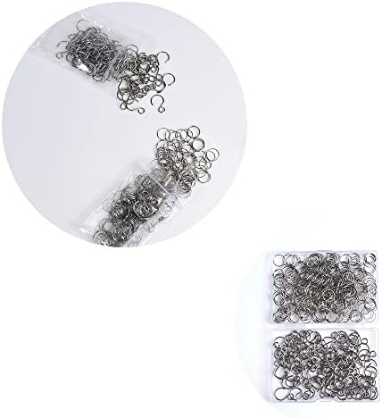 300pcs Aço inoxidável Rings Split conectores e ganchos de forma de cortina de contas de cristal para lustre, cocôs, ganchos de ornamento