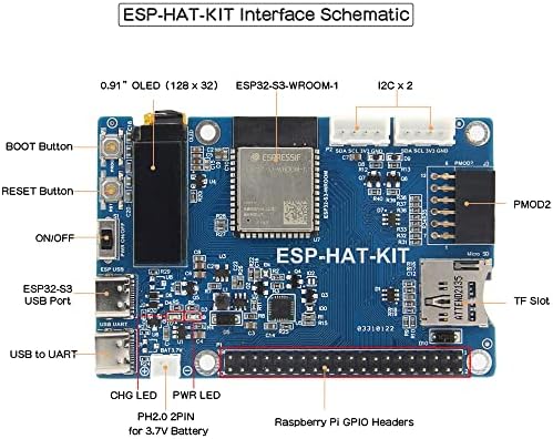 Conselho de Desenvolvimento Esp32-S3 do Eleuniverse com Hat-Kit com Wi-Fi + Bluetooth Esp32-S3-Wroom-1 Módulo e 0,91 OLED