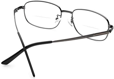 Naikomly Metal Metal Frame Bifocal Reading Glasses Men Mulheres Confiadas leitores Bifocal óculos