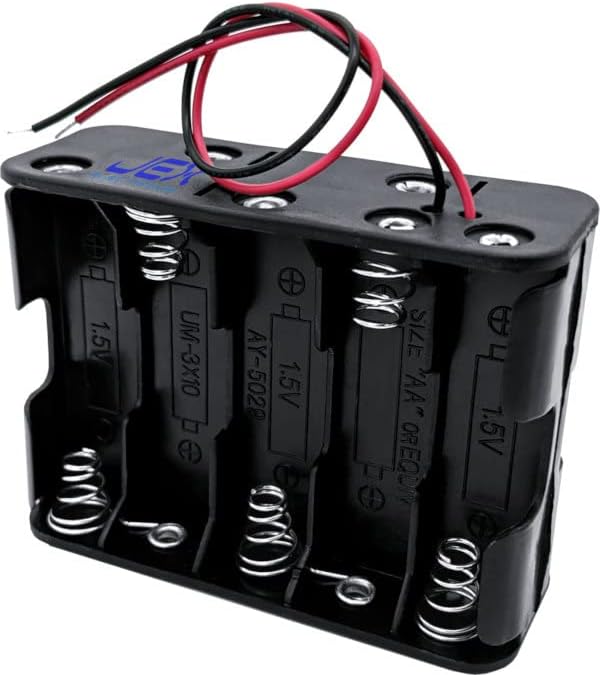 Jex Electronics Ten/10x AA DIY Suporte de bateria Caixa de caixa Base 15V/12V Volt com extremidades nua