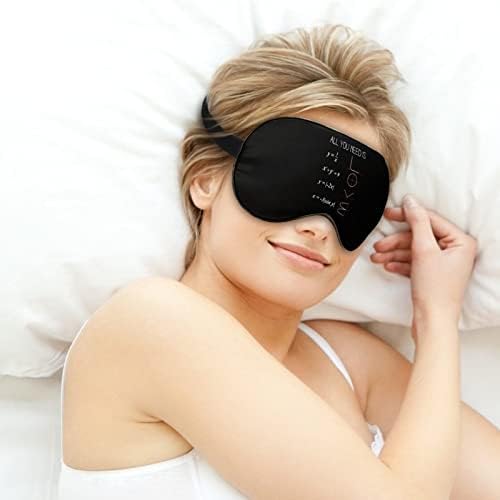 Tudo o que você precisa é de máscara de olho de fórmula matemática do amor com alça ajustável para homens e mulheres noite de viagem para dormir uma soneca