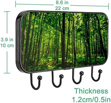 Ganchos de parede Guerotkr, ganchos pegajosos, ganchos adesivos para penduramento, padrão de paisagem da árvore verde da floresta