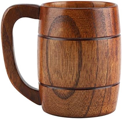 Copo de cerveja de madeira, Retro Big Capacity Tea Water Classic Wood bebendo caneca com maçane