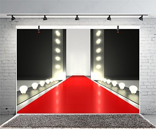 Baocicco Red tapete vermelho brilhante Spotlight Backdrop 10x8ft Fotografia Formação de moda Show Catwalk Stage