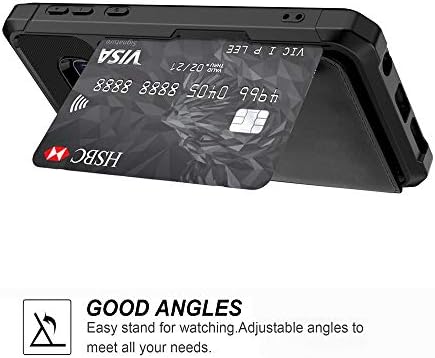 Caso Galaxy S10E para homens, Kudex Flip Folio Cartão de couro Caixa robusta à prova de choque com cartão de crédito