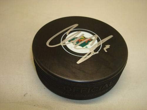 Charlie Coyle assinou o Minnesota Wild Hockey Puck autografado 1A - Pucks autografados da NHL