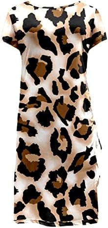 Miashui Vestidos para mulheres verão mulheres verão moda casual trajes apertados fenda colorida vestidos de verão de leopardo