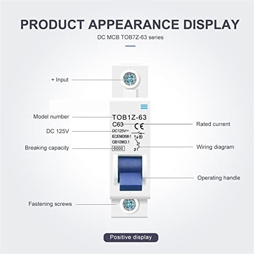 MOMTC DC 6KA 1P 125V Mini Circuitro 3A 6A 10A 16A 20A 25A 32A 40A 50A 63A 1PCS