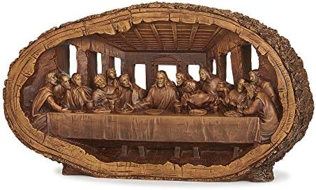 Joseph's Studio de Roman - Figura da última ceia, aparência de madeira esculpida, coleção renascentista, 14,5 W, resina e pedra, tela