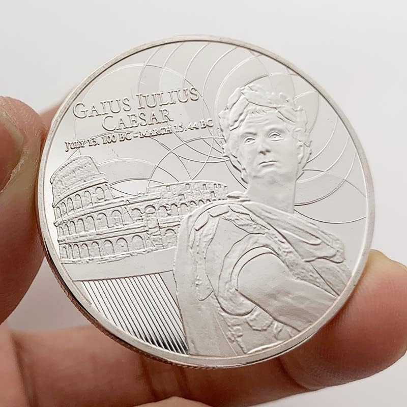 Império Romano Caesar O Grande Medalha Prazada de Prata Colera Coin Craft Coin Coin Coin Coin