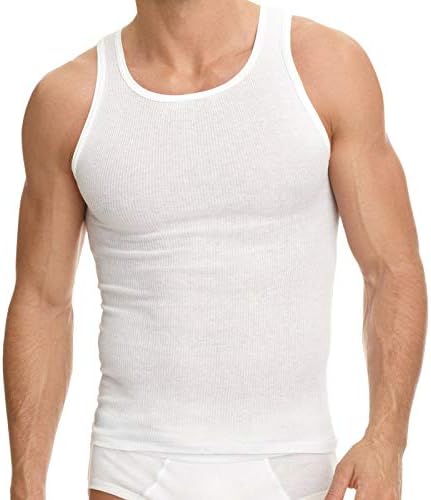 Masculino algodão Tampo A batedor de esposa de camiseta sub-camiseta preto e branco Pacote 6 de 6 pacote