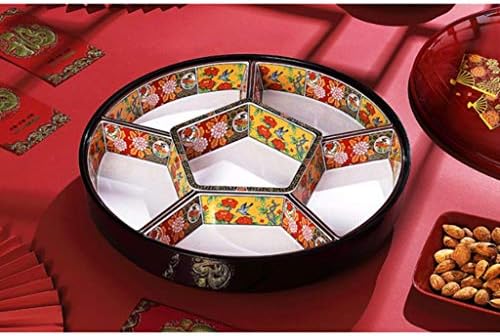 Uxzdx cujux estilo chinês lanches rotativos clássicos Caixa de casamentos de fruto seco de ano novo