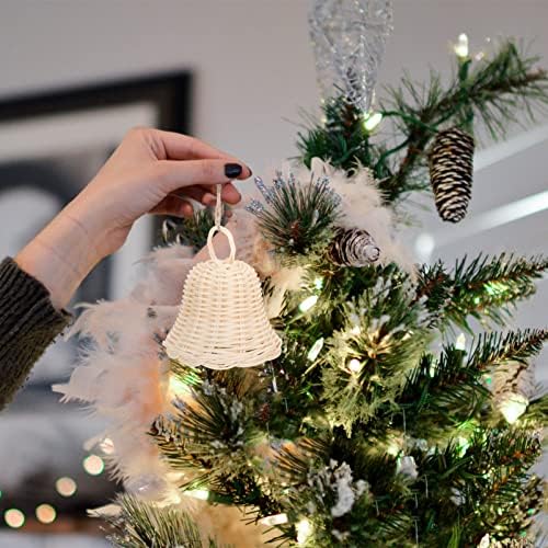 Decorações de Natal de Galpada Christmas Rattan Bells Ornamento Vime pendurado ornamentos de sino
