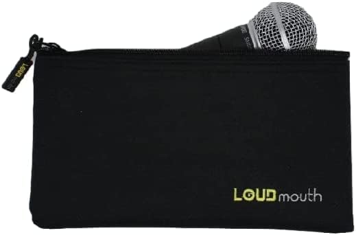 Bolsa com zíper em Loudmouth para microfones com fio portátil | Bolsa de microfone | 9,25 x 5