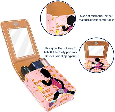 Oryuekan Makeup Batom Caso Tolder Mini Bag Travel Bolsa Cosmética, Organizador com Mirror para Bolsa de Festas de Casamento