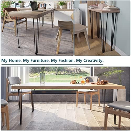 CWLOTAC 38 '' Hairpin Mesa de café Pernas Conjunto de 4-3 hastes sólidas com mesa de mesa de metal pernas - Industrial Home