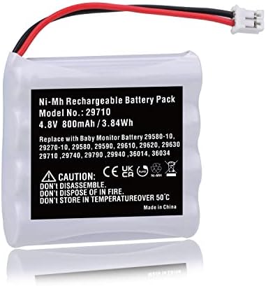PowerTrust Ni-MH 4,8V 800mAh Bateria para Bateria de monitor de bebê de vista para bebês de verão 29580-10 29270-10