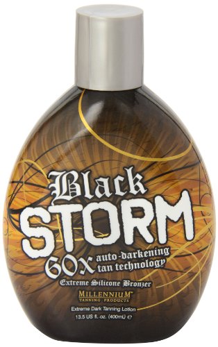 Millenium Bronning - Loção de bronzeamento premium de tempestade preta, 60x Bronzer de silicone de 60x -escurnando -escuro - 13,5 onças