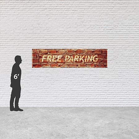 CGSignLab | Estacionamento gratuito -Ghost envelhecida Banner de vinil ao ar livre para serviços pesados ​​| 8'x2 '
