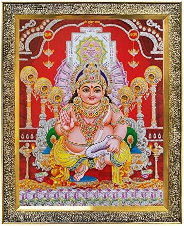 Khanna Dhan Kuber ji e moeda de ouro para sucesso de fotos de conquista para penduramento de parede/presente/templo/puja/decoração