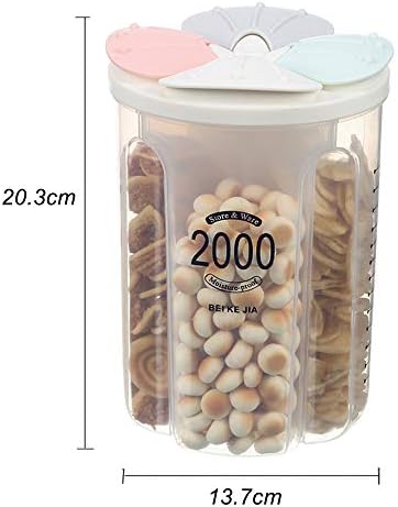 recipiente de armazenamento de alimentos de cozinha hermética AUONS, distribuidores de cereais seco de plástico seco de