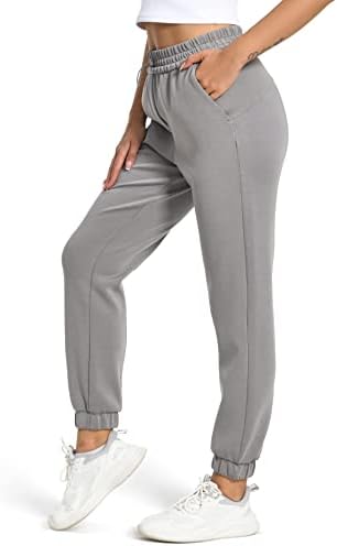 Colorfulkoala feminina de cintura alta Ultra Soft modal executando calças de lounge casuais com bolsos