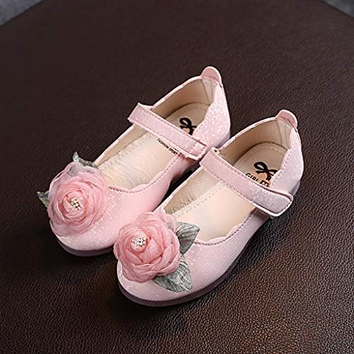 Sapatos para meninas de flor de criança não deslizante macio Mary Jane Sapatos Floral Princesa Sapatos de Flores