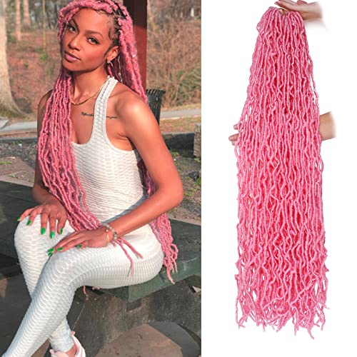 Leeven Red Locs macios 24 polegadas 6 pacotes angustiados Locs de crochê de crochê pré -loop butterfly natural locs boho deusa locs