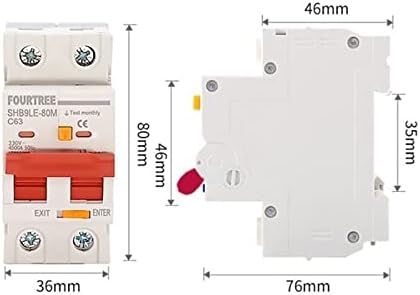 1PCS RCBO MCB NOVO TIPO 2P 230V CIRCUITO DE CIRCURTOR DE CORRENTE RESDUAL COMPRIMENTO COM CURPADOR COM TOURS ATRUNDA 10-63A