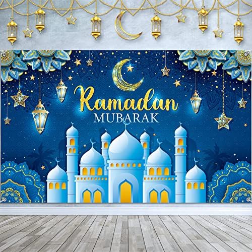 Decorações do Ramadã Mubarak Banner Muslim Ramadã Kareem Antecedentes Eid Mubarak Sign Photo Cenário Fundo para Cenário