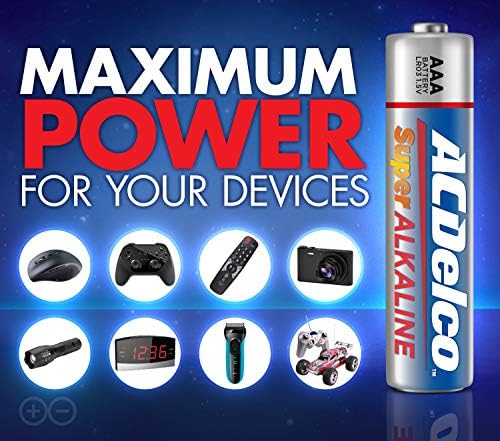 PowerMax EUA acdelco Baterias alcalinas AC265 9V 12pk e baterias AAA AAA AC274 1,5V 48pk Uso único