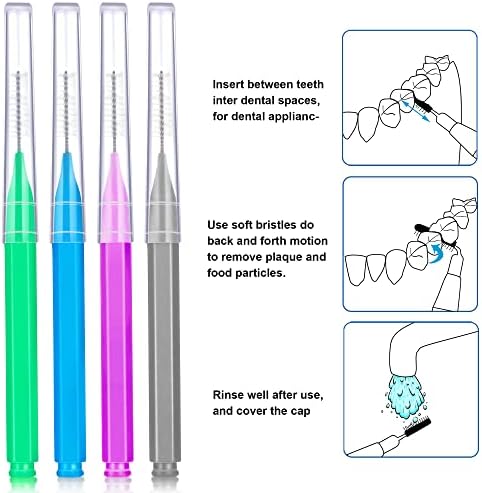 Brilhas de 100 peças escova para pincel interdental mais limpo Picto de dente de dente dental a cabeça de dente de dente