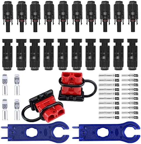 Kit de conector Muyi 50pcs, 2pcs 50a Anderson Connectos com pinos ajustados para 10 AWG Cable