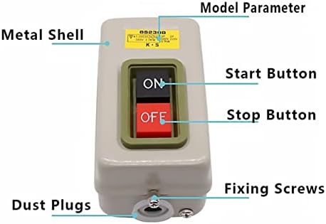 Zlast BS230B Botão de controle de energia Switch Industrial doméstico Botão de início trifásico Pressione o interruptor 17A